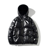 Men's Glossy Black Puffer Jacket
