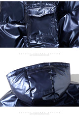 Men's Glossy Black Puffer Jacket