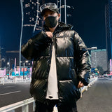 Men's Glossy Black Puffer Jacket