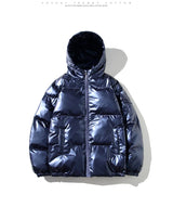 Men's Glossy Black Puffer Jacket