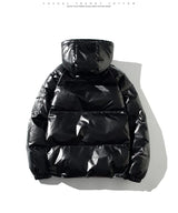 Men's Glossy Black Puffer Jacket