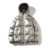 Men's Glossy Black Puffer Jacket