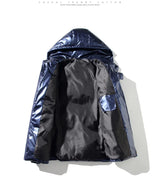 Men's Glossy Black Puffer Jacket