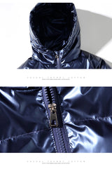 Men's Glossy Black Puffer Jacket
