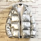Men's Glossy Black Puffer Jacket