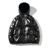 Men's Glossy Black Puffer Jacket