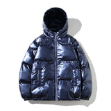 Men's Glossy Black Puffer Jacket