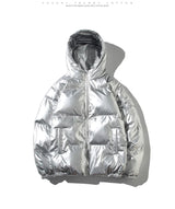 Men's Glossy Black Puffer Jacket