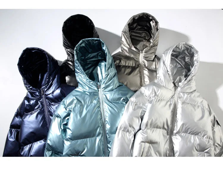 Men's Glossy Black Puffer Jacket
