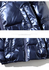 Men's Glossy Black Puffer Jacket