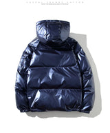 Men's Glossy Black Puffer Jacket