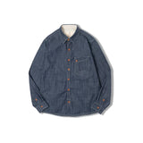 Men's Denim-Style Button-Up Shirt