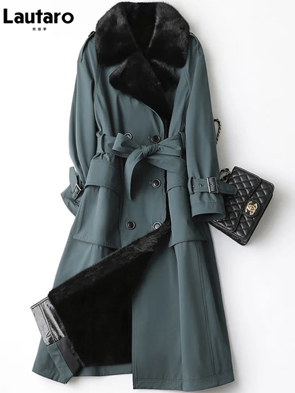 VOGUEOUS™ Luxe Faux Fur Trench Coat