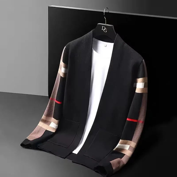 VOGUEOUS™ Heritage Striped Knit Cardigan