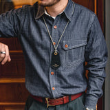 Men's Denim-Style Button-Up Shirt