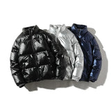 Men's Glossy Black Puffer Jacket