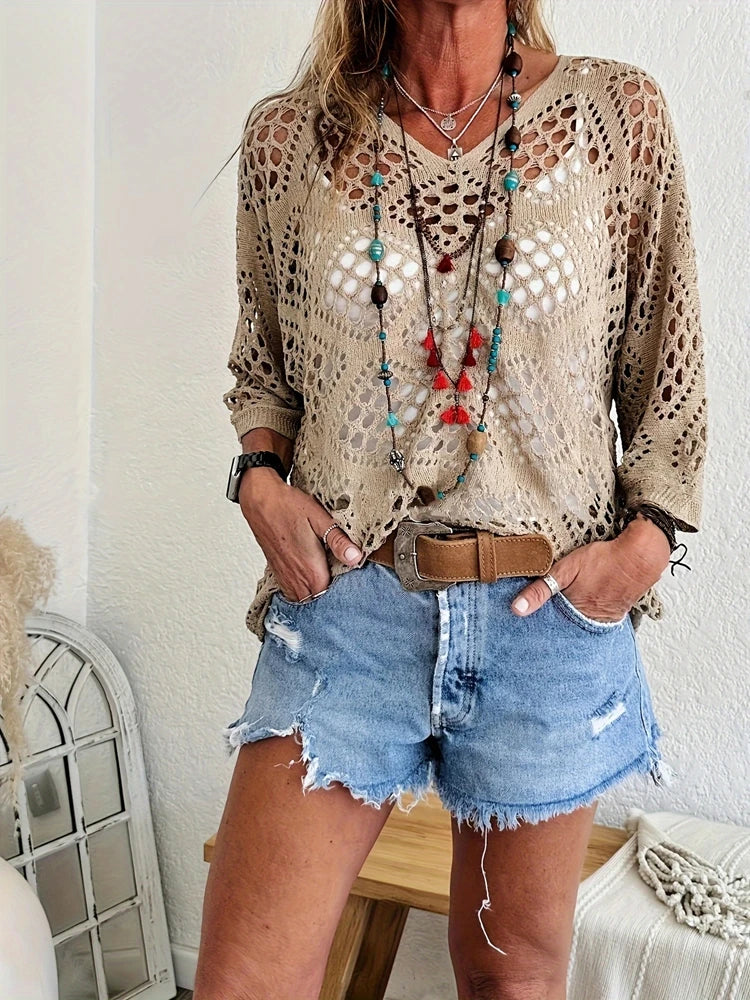 Crochet Knit Boho Top