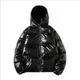 Men's Glossy Black Puffer Jacket