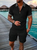 Men's Geometric Zipper Set