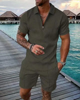 Men's Geometric Zipper Set