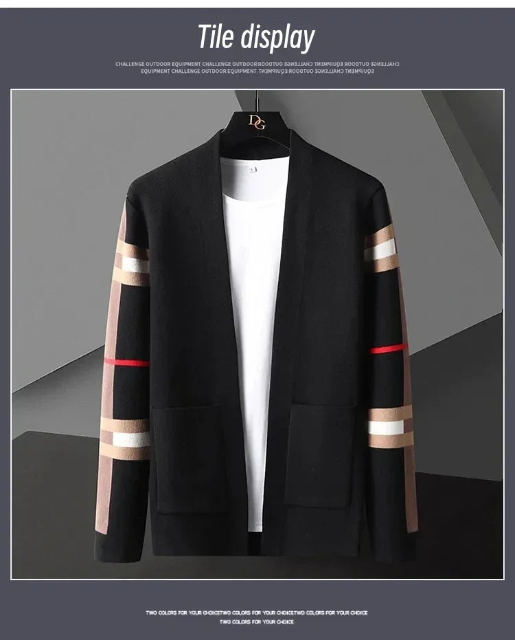 VOGUEOUS™ Heritage Striped Knit Cardigan