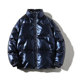 Men's Glossy Black Puffer Jacket