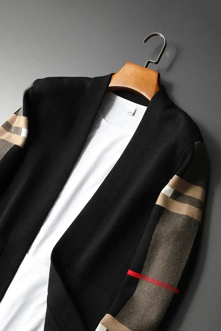 VOGUEOUS™ Heritage Striped Knit Cardigan