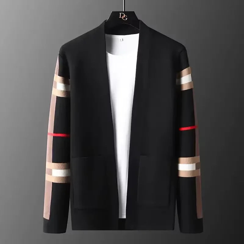 VOGUEOUS™ Heritage Striped Knit Cardigan
