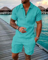 Men's Geometric Zipper Set
