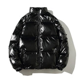 Men's Glossy Black Puffer Jacket