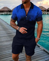 Men's Geometric Zipper Set
